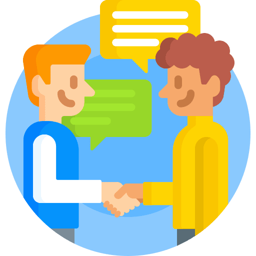 Introduction shake communications speech bubble icon