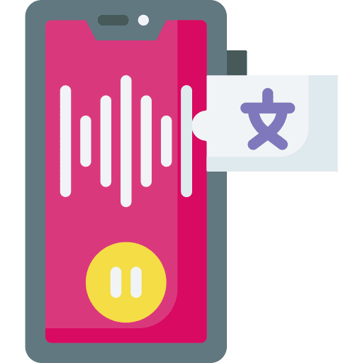 Voice mobile phone language learning communications icon Voice mobile phone language learning communications icon
