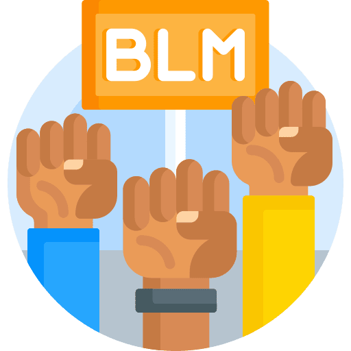 Blm justice black lives matter raise hand icon Blm justice black lives matter raise hand icon