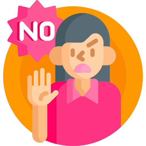 Say no speech bubble gender say no icon