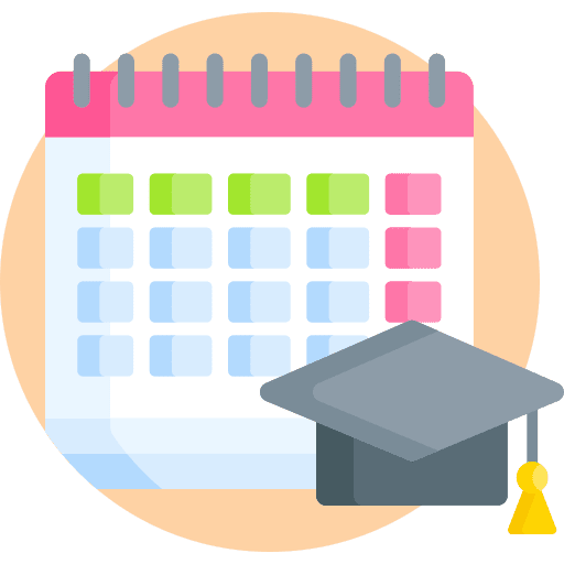 Semester calendar education university icon Semester calendar education university icon