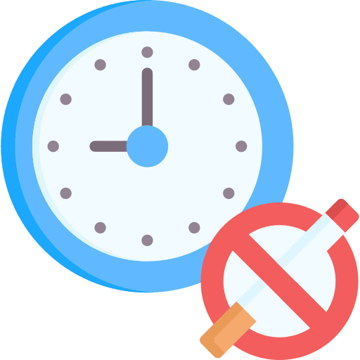 Quit smoking addiction nicotine time and date icon Quit smoking addiction nicotine time and date icon