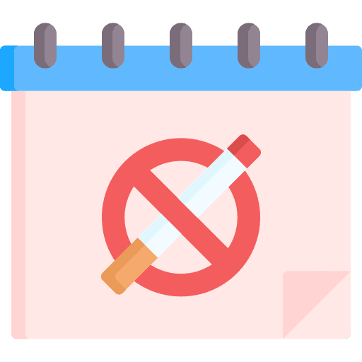 Calendar day quit smoking nicotine icon Calendar day quit smoking nicotine icon