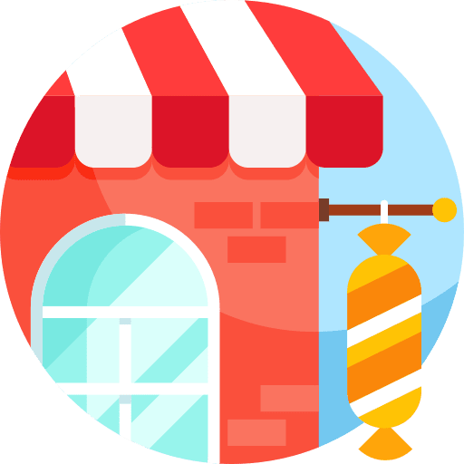 Candy shop shop commerce and shopping architecture and city icon