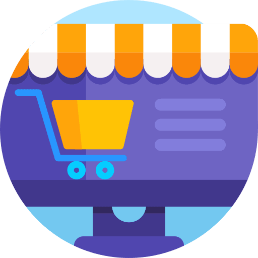 Online store commerce and shopping ecommerce cart icon