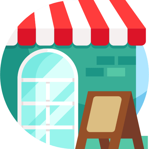 Shop building commerce and shopping shop icon
