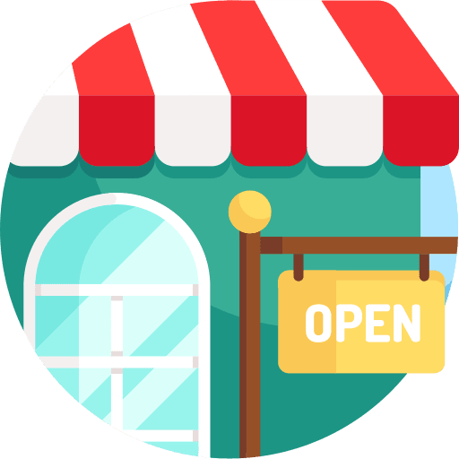 Shop building architecture and city open icon Shop building architecture and city open icon