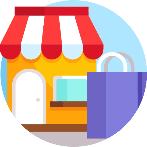Shop building store shopping bag icon Shop building store shopping bag icon