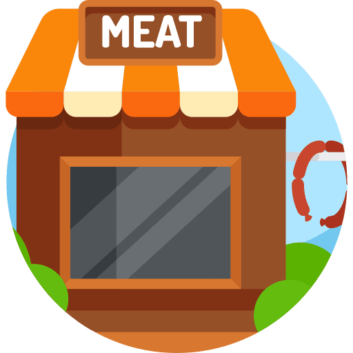 Meat shop commerce and shopping architecture and city icon Meat shop commerce and shopping architecture and city icon