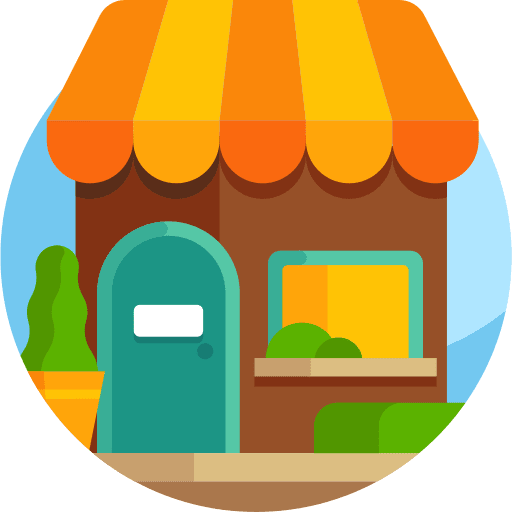 Shop building commerce and shopping architecture and city icon Shop building commerce and shopping architecture and city icon