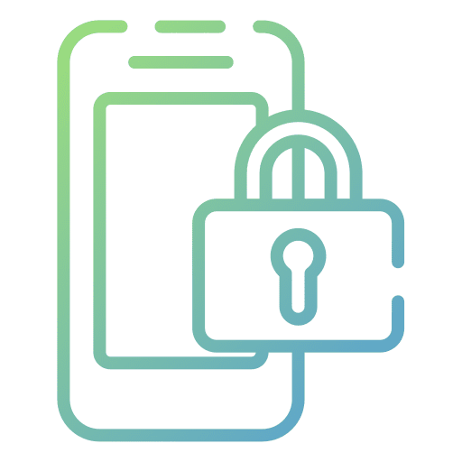 Padlock otp lock mobile phone icon Padlock otp lock mobile phone icon