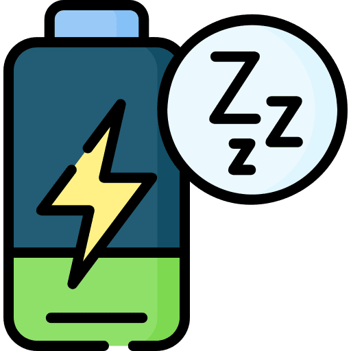 Fatigue zzz tiredness battery icon Fatigue zzz tiredness battery icon