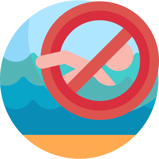 No swimming forbidden signal warning icon No swimming forbidden signal warning icon