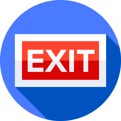 Emergency exit exit signpost signboard icon