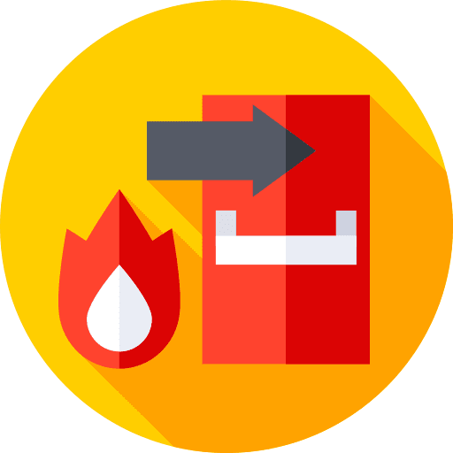 Fire exit emergency exit signaling security icon