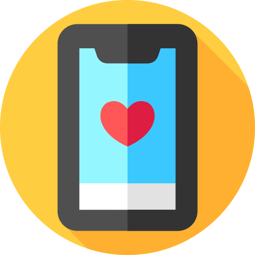 Social media smartphone heart mobile phone icon