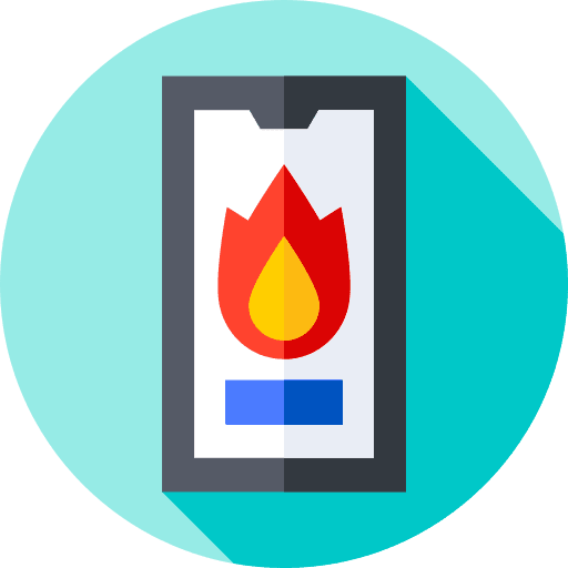 Emergency call fire smartphone phone receiver icon
