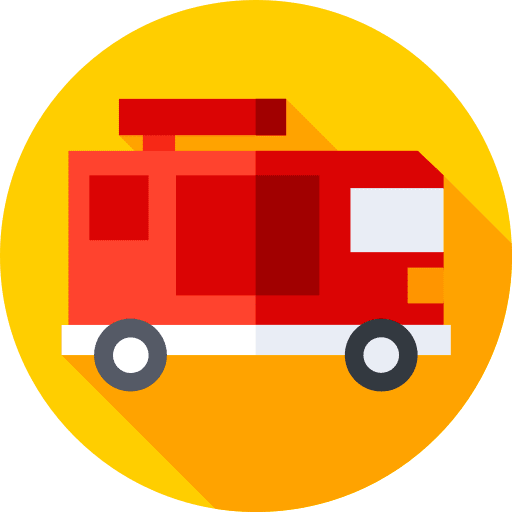 Fire truck emergency firefighter car transportation icon