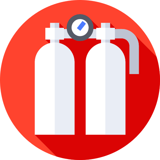 Oxygen tank security tool breath icon