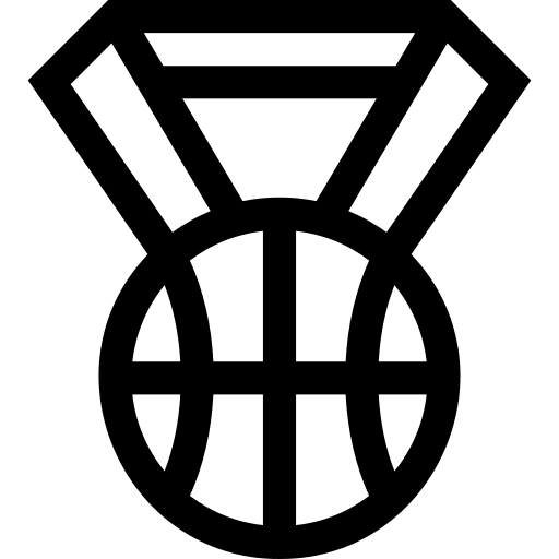 Medal quality award basketball icon