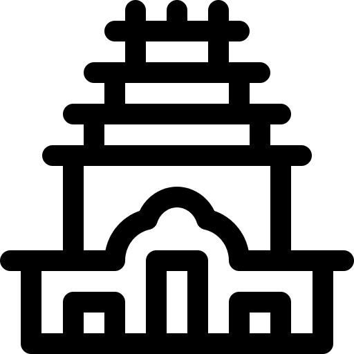 Hindu religion architecture and city temple icon