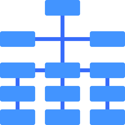 Hierarchy diagram networking classification icon