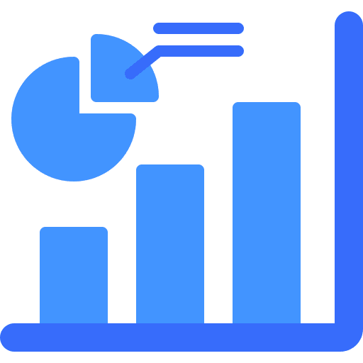 Statistics graph business and finance chart icon