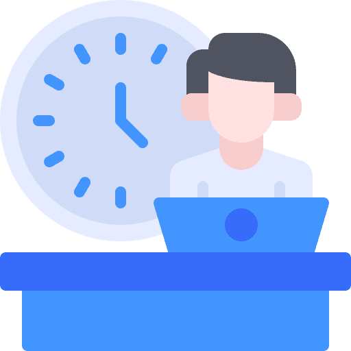 Working time working time desk clock icon