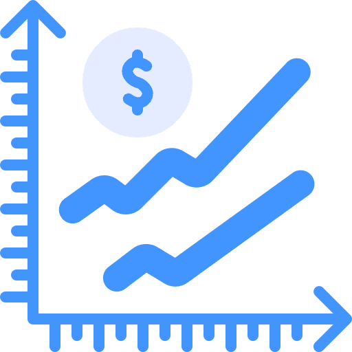 Line chart business and finance benefits trading icon Line chart business and finance benefits trading icon