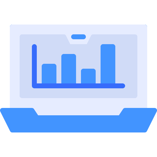 Stats bar chart screen business icon Stats bar chart screen business icon