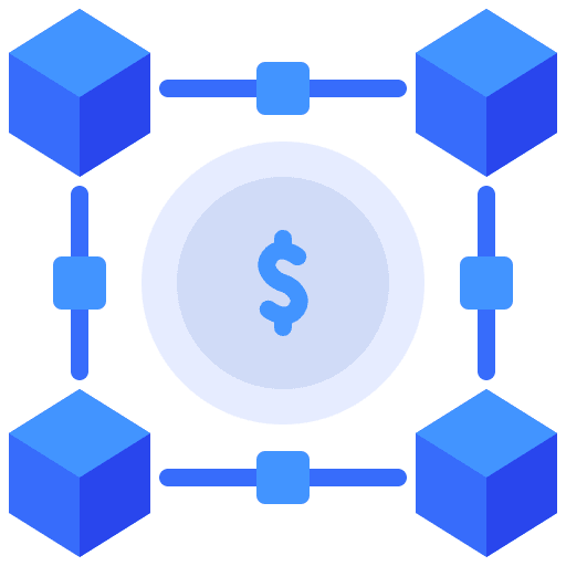 Blockchain dollar business payment icon