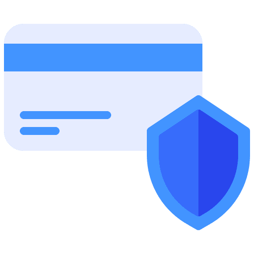 Credit card shield security protection icon Credit card shield security protection icon