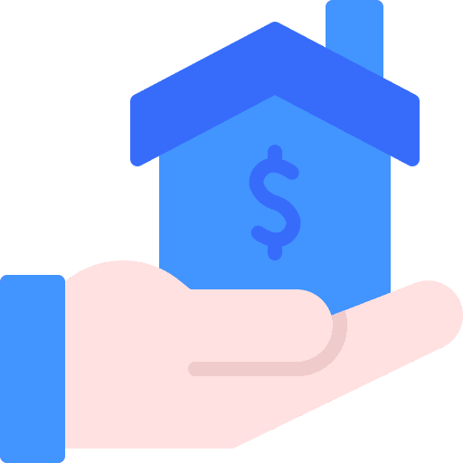 Mortgage business mortgage hand icon