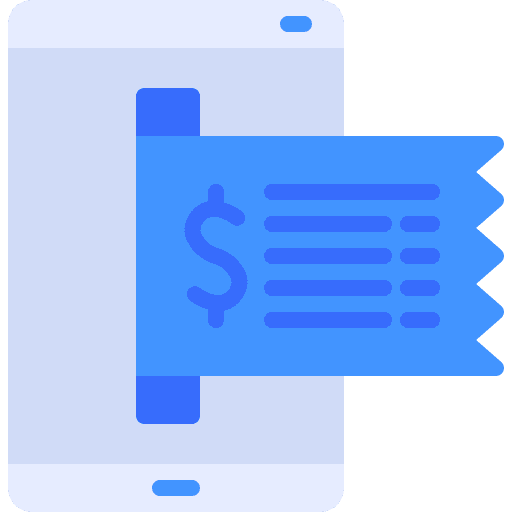 Receipt business and finance payment bill icon