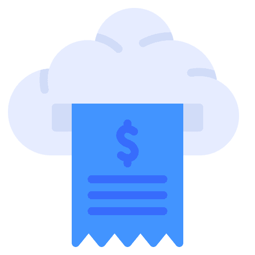 Cloud receipt storage bill icon Cloud receipt storage bill icon