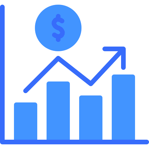 Statistics profit money bar icon Statistics profit money bar icon