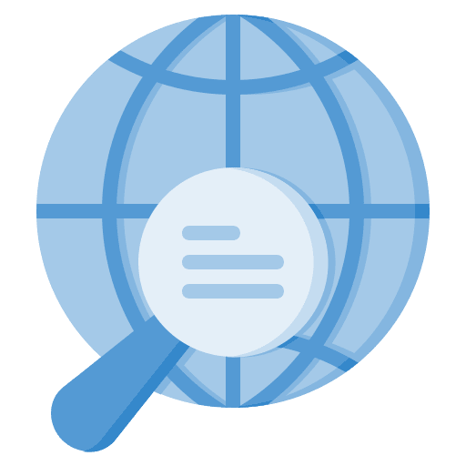 Global research search earth grid seo and web icon