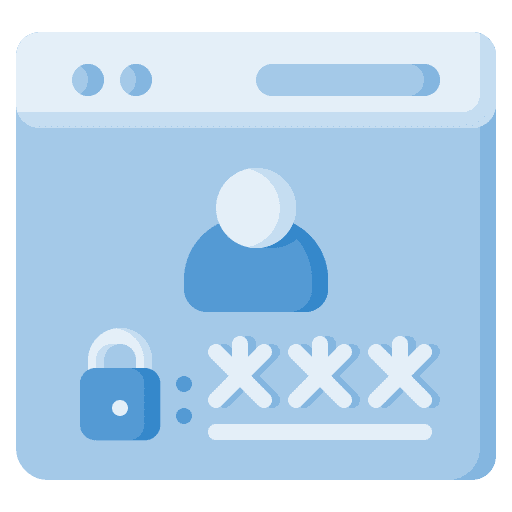 Login verification browser website icon Login verification browser website icon