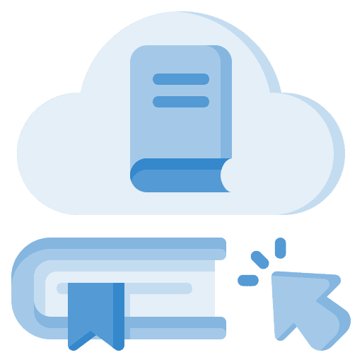 Online library education online library cloud server icon