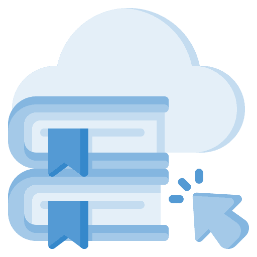 Cloud library online learning education online course icon Cloud library online learning education online course icon