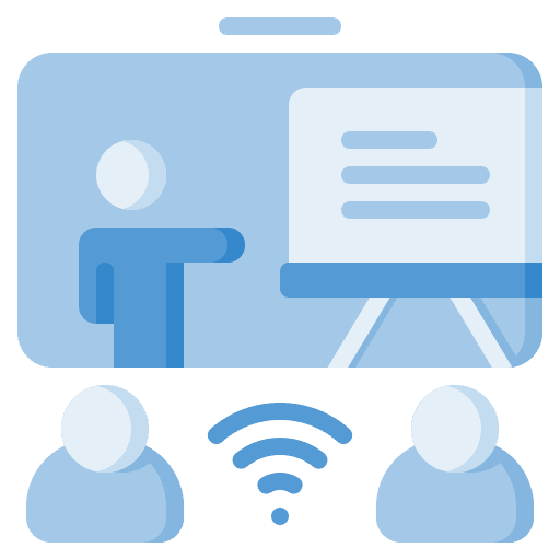 Online class wifi signal user online learning icon Online class wifi signal user online learning icon