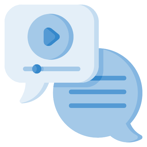 Video chat talk speech bubble video chat icon Video chat talk speech bubble video chat icon