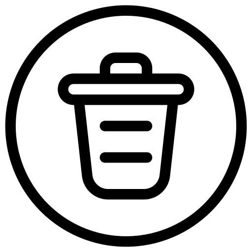 Delete symbol bin button ui icon