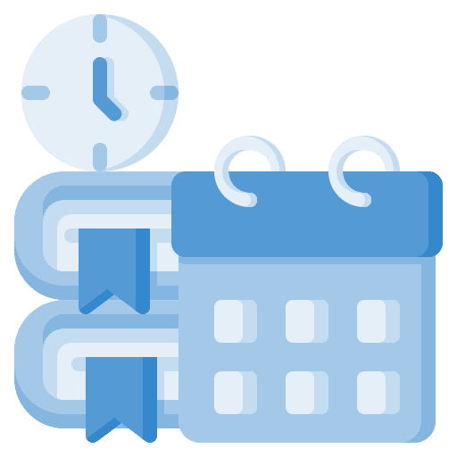 Time to study book time and date education icon Time to study book time and date education icon