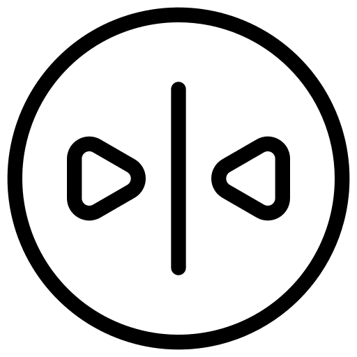 Split user interface button arrows icon