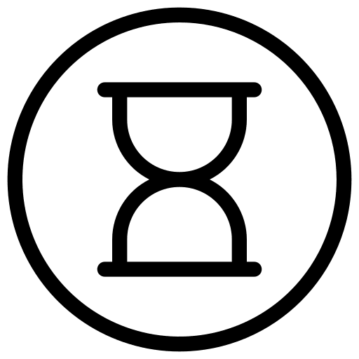 Timer time and date user interface hourglass icon
