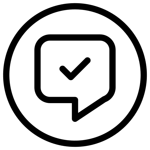 Chat check mark user interface communications icon