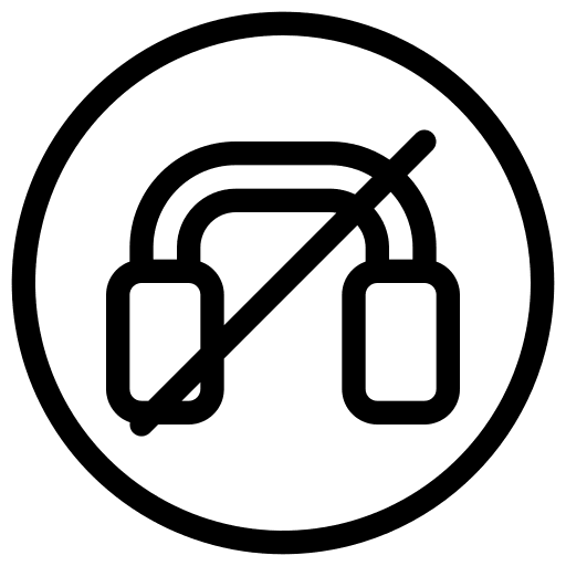 Headphone no sound audio off slash icon