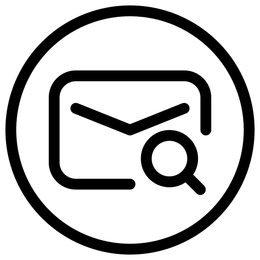 Message magnifying glass communications message icon