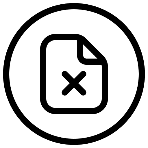 File cross mark failed file icon